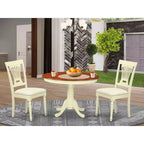 Set pranzo HomeStock da 3 pezzi con tavolo in legno massello finitura latticello e ciliegio e 2 sedie