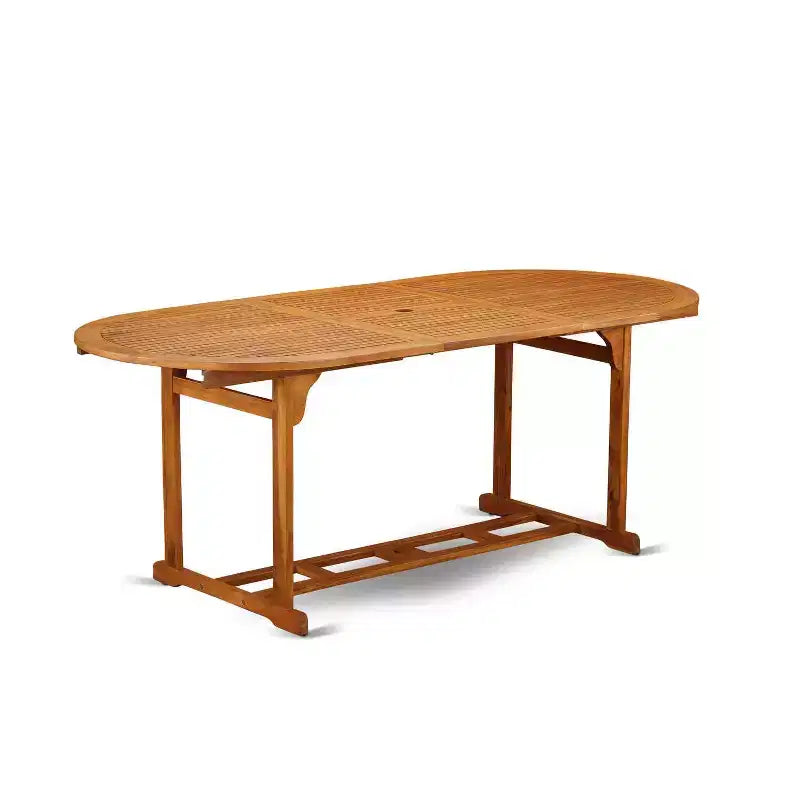 HomeStock Tavolo da Pranzo con Piano in Legno Massello Finitura Rovere Naturale 9 Pezzi con 8 Sedie