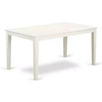 Set da pranzo 5 pezzi - Tavolo rettangolare e 4 sedie da cucina - Finitura bianco lino - Set moderno per sala da pranzo