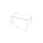Set da pranzo toscano - Tavolo rettangolare e 4 sedie - Ecopelle marrone - Tavolo da 60 - Home Stock