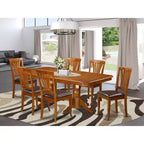 Set da cucina rustico - Set tavolo e sedie da 7 pezzi - Tavolo rettangolare 40x78 pollici