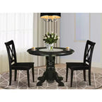 Set da pranzo vittoriano - Tavolo rotondo e 2 sedie a 3 pezzi - 106 cm - Stile rustico vintage