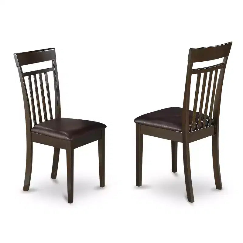 Set da pranzo HomeStock composto da tavolo rotondo con piano in legno massello color cappuccino e 2 sedie, 3 pezzi