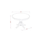 Set da pranzo HomeStock composto da tavolo rotondo con piano in legno massello color cappuccino e 2 sedie, 3 pezzi
