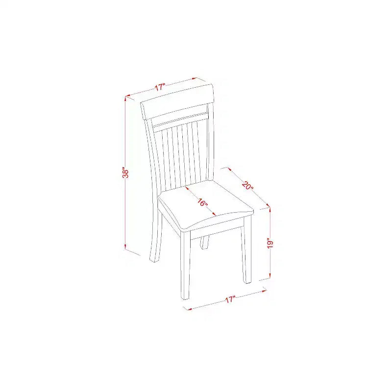 Set da pranzo HomeStock composto da tavolo rotondo con piano in legno massello color cappuccino e 2 sedie, 3 pezzi