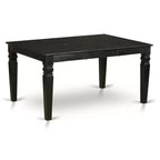 Set da pranzo HomeStock 7 pezzi con tavolo in legno massello finitura nera e 6 sedie Parson