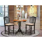 Set da pranzo altezza bancone - Set tavolo e sedie da 3 pezzi - Tavolo rotondo con piedistallo - Mobili per sala da pranzo e cucina