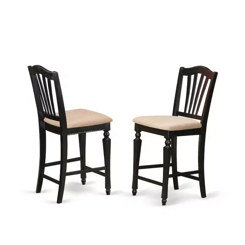 Set da pranzo altezza bancone - Set tavolo e sedie da 3 pezzi - Tavolo rotondo con piedistallo - Mobili per sala da pranzo e cucina
