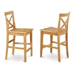 Set da pranzo ad altezza bancone - Tavolo da pub e sgabelli - Design moderno - Legno asiatico - Finitura marrone