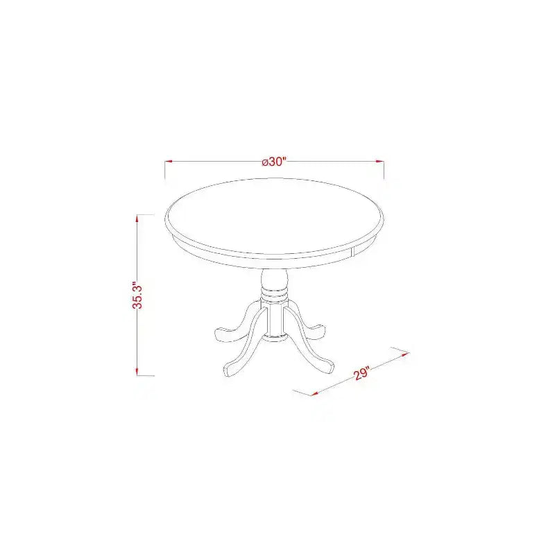 Set da pranzo a altezza bancone - 5 pezzi Tavolo e sedie da cucina boho - Tavolo rotondo con piedistallo in legno