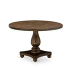 HomeStock Tavolo da pranzo rotondo da 5 pezzi con ripiano in legno massello finitura anticata stile giacobino con 4 sedie Parson