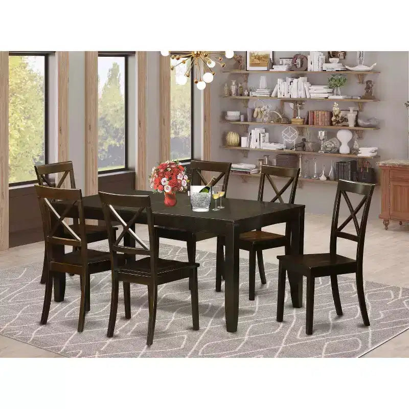 Set tavolo da pranzo 7 pezzi - Tavolo rettangolare allungabile e sedie - Arredamento moderno per cucina e sala da pranzo