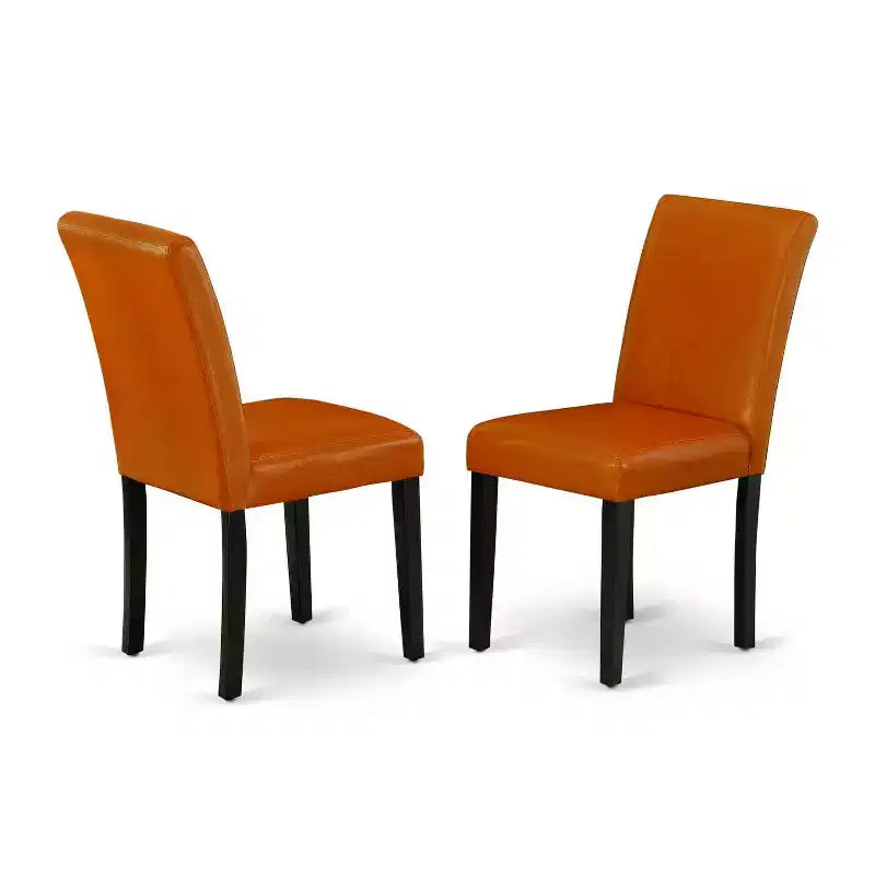 Set da Pranzo Costiero 3 Pezzi Tavolo Rotondo e 2 Sedie - Tavolo 42 - Pelle PU - Gambe Nere - HomeStock