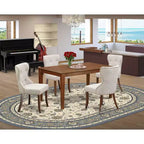 Set tavolo da pranzo per 4 persone - Tavolo da cucina con 4 sedie - Stile cottage moderno - Finitura mogano