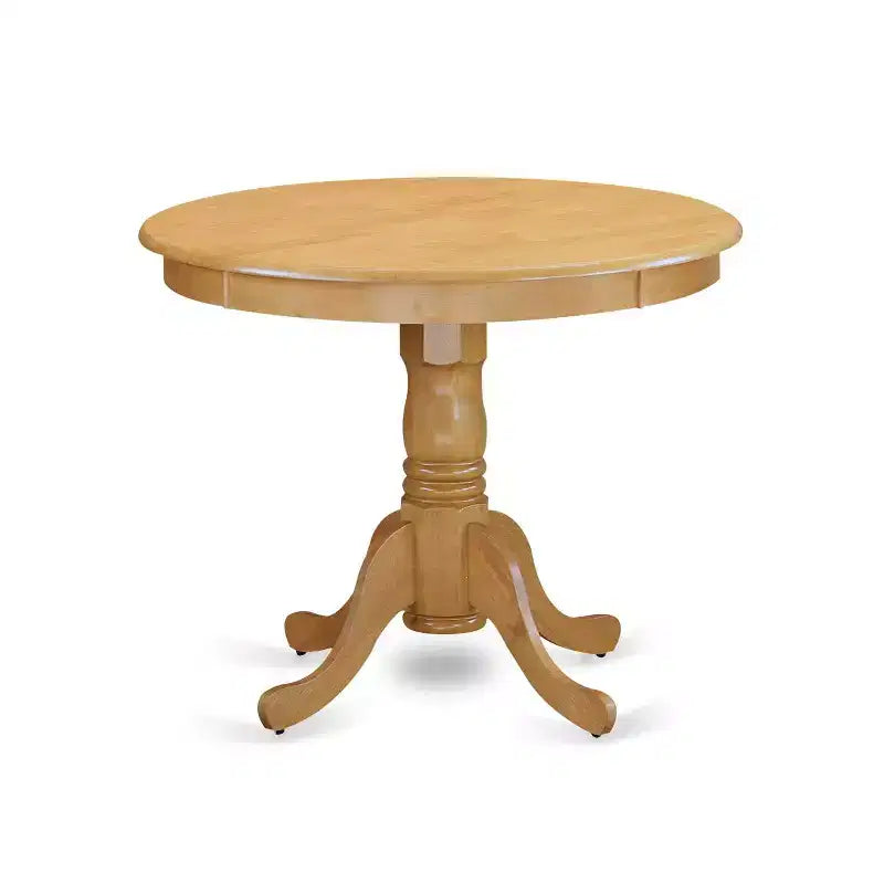 Set da pranzo rotondo rustico - tavolo e sedie 5 pz, tavolo 36", gambe in rovere, pelle PU, verde autunnale