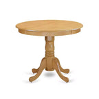 Set da pranzo rotondo rustico - tavolo e sedie 5 pz, tavolo 36", gambe in rovere, pelle PU, verde autunnale