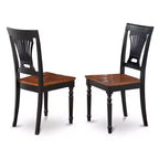Set tavolo da cucina rotondo per 4 - Tavolo da pranzo da 42 pollici con 4 sedie - Finitura nero e ciliegio