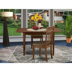 Set Sala da Pranzo 3 pz Tavolo con Prolunga a Farfalla e 2 Sedie in Similpelle - 32x54 Pollici Mogano