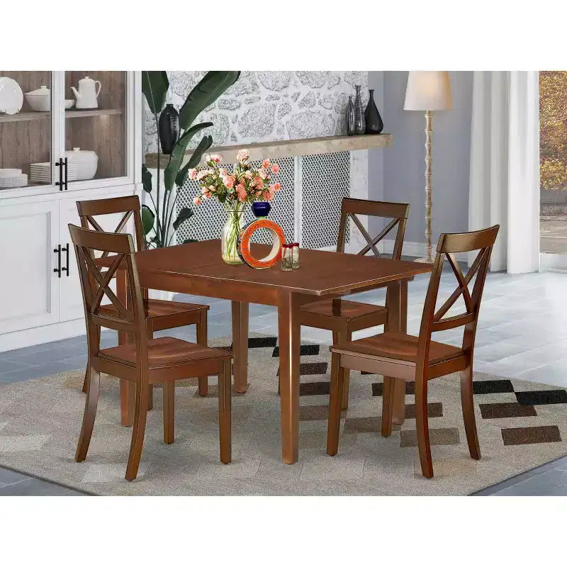 Set da pranzo Coastal 5 pezzi, tavolo rettangolare con allunga e 4 sedie - 42/54 pollici