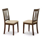Set da pranzo 7 pezzi - Tavolo da cucina rettangolare e 6 sedie in lino - Finitura Cappuccino
