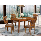 Set tavolo da cucina 5 pezzi - Tavolo da pranzo rettangolare con 4 sedie - Finitura Marrone sella