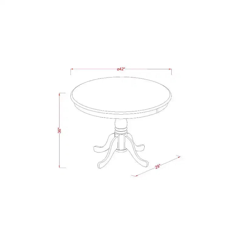 Set da pub a altezza bancone - 5 pezzi tavolo e sedie - Set da pranzo per cucina - Tavolo rotondo da 42 pollici - Finitura ciliegio nero