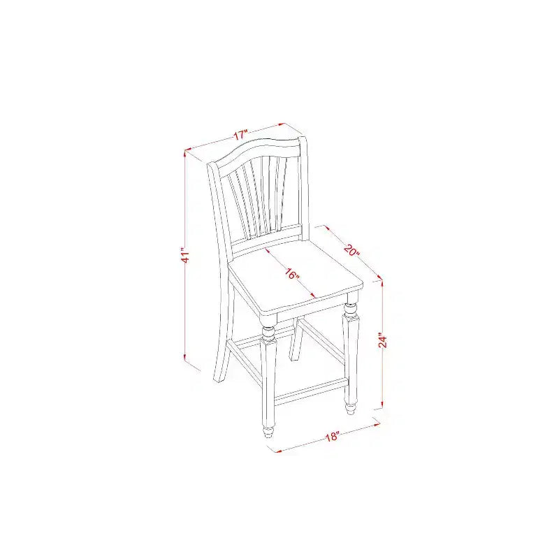 Set da pub a altezza bancone - 5 pezzi tavolo e sedie - Set da pranzo per cucina - Tavolo rotondo da 42 pollici - Finitura ciliegio nero