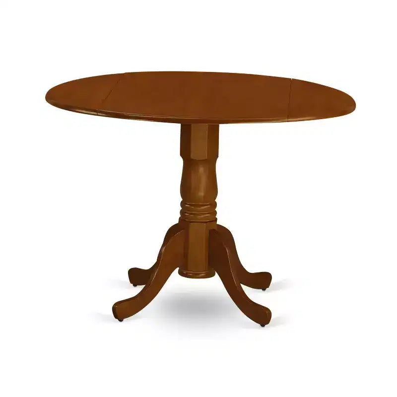 Tavolo da pranzo HomeStock 5 pezzi, rotondo, piano in legno massello nero e ciliegio con 4 sedie
