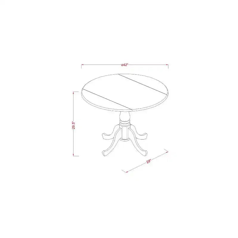 Tavolo da pranzo HomeStock 5 pezzi, rotondo, piano in legno massello nero e ciliegio con 4 sedie