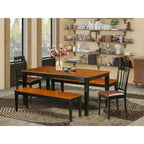 Set da pranzo 5 pezzi - Tavolo da cucina con sedie e panca - Stile Rinascimento Revival