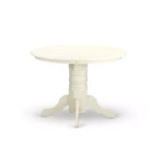 Set pranzo HomeStock da 5 pezzi con tavolo rotondo color latticello e ciliegio con piano in legno massello e 4 sedie Parson
