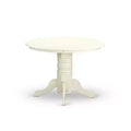 Modern Dining Set 5 Piece Table & Chairs - Round Kitchen Table with 4 Chairs - 42 Inch Linen White