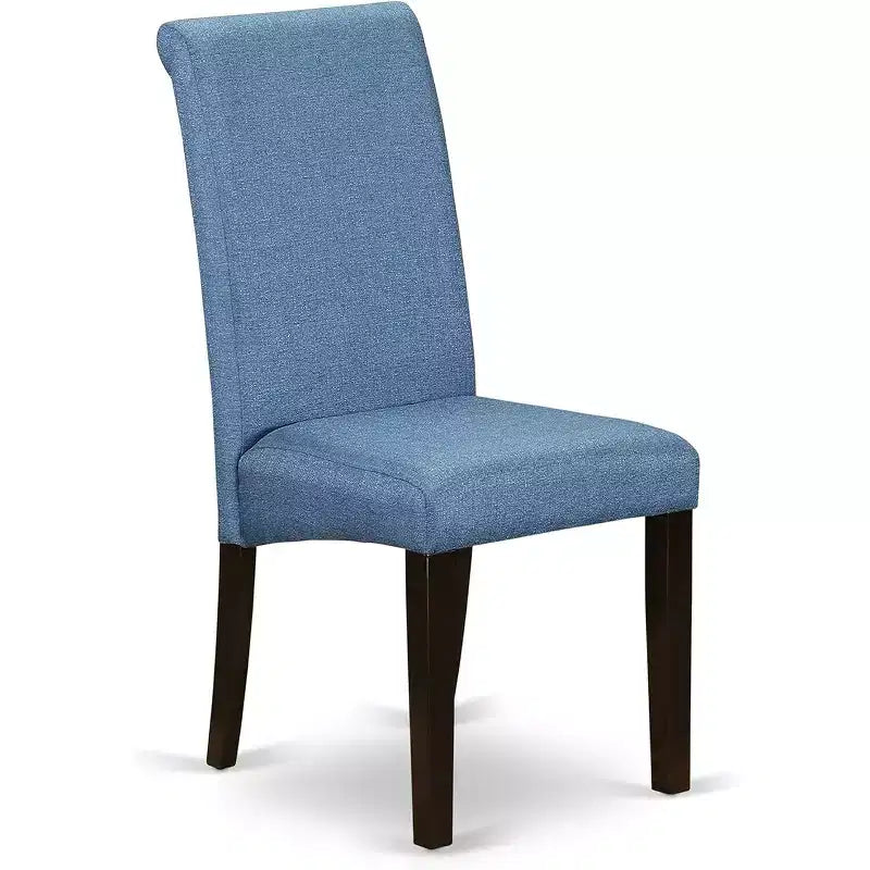 Set da pranzo HomeStock da 7 pezzi, tavolo con piano in legno massello finitura cappuccino e 6 sedie