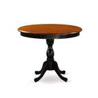 HomeStock, tavolo da pranzo 5 pezzi con ripiano in legno massello, finitura nera e color ciliegia, con 4 sedie Parson