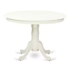 Dining Table Set for 4 - 42 Inch Round Kitchen Table with 4 Chairs - Linen White Finish