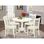 Set tavolo da pranzo per 4 persone - Tavolo da cucina rotondo da 42 pollici con 4 sedie - Finitura bianco lino