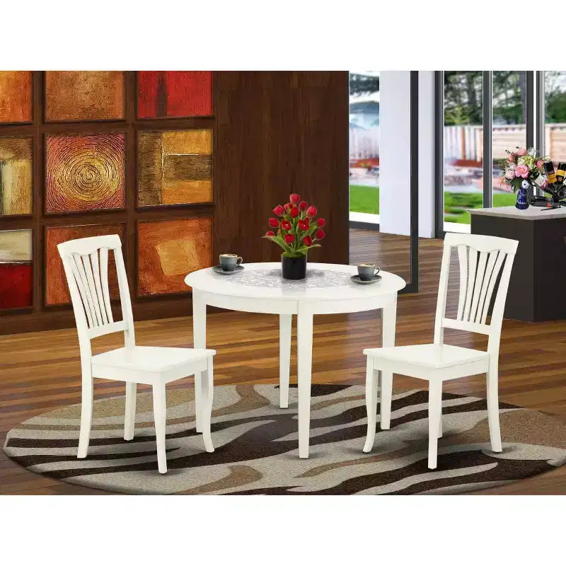 Set pranzo rotondo 3 pz - Tavolo 107 cm e 2 sedie - Mobili in stile barocco