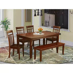Tavolo da pranzo medievale con panca - Tavolo in legno rustico da 60 pollici e 4 sedie - Elegante set da cucina in stile rustico