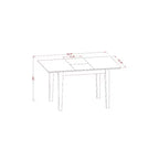 Set da pranzo rettangolare - Tavolo 3 pezzi e 2 sedie Parsons - Tessuto di lino color caffè scuro - da 42 a 53,5