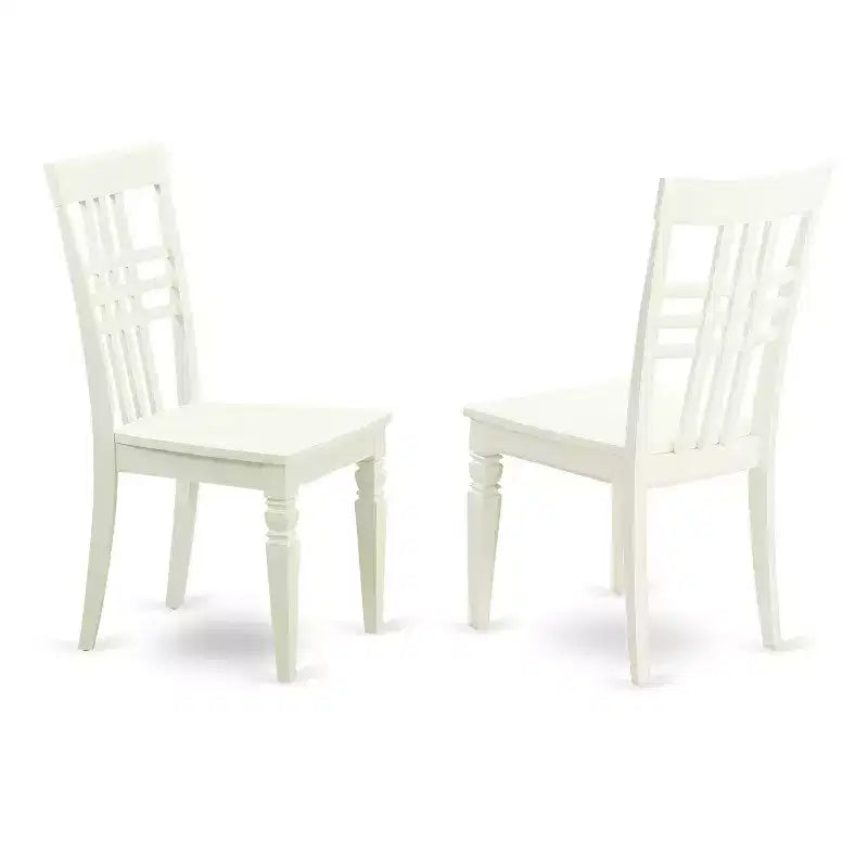 Set pranzo HomeStock da 3 pezzi con tavolo quadrato in legno massello finitura lino bianco e 2 sedie