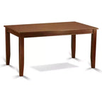 Tavolo da pranzo HomeStock rettangolare in legno massello con finitura mogano, 7 pezzi, con 6 sedie Parson