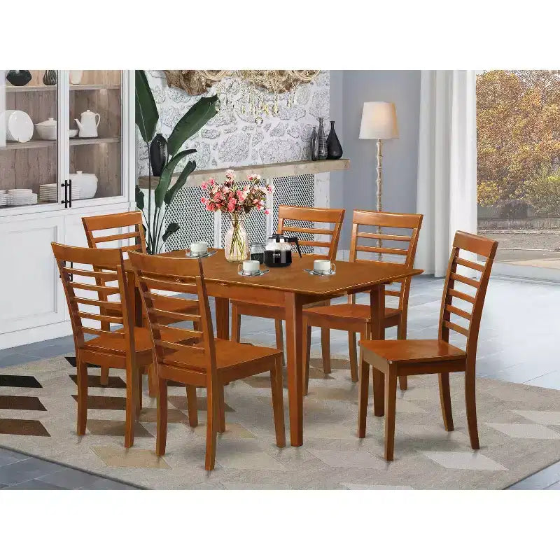 Set da pranzo 5 pezzi - Tavolo da pranzo e sedie piccoli - Set tavolo da cucina - Design moderno - Finitura Marrone Sella