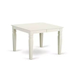Set da tavolo rettangolare da pranzo 7 pz - Tavolo 42/60 con allunga e 6 sedie Parsons - Gambe bianco lino