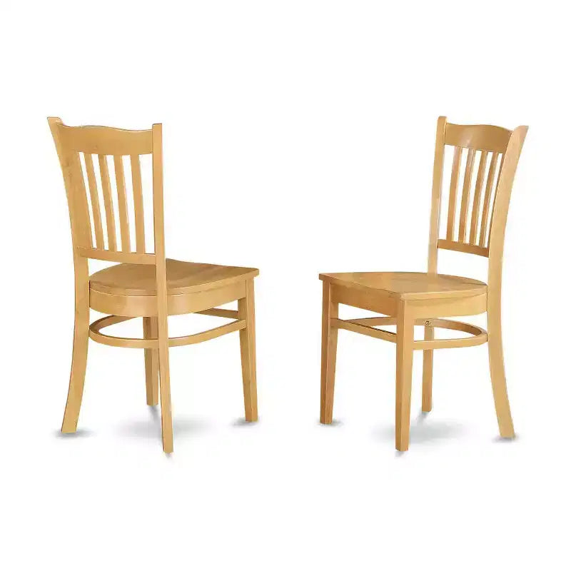 HomeStock Set da Pranzo 3 Pezzi con Tavolo Rotondo e 2 Sedie, Top in Legno Massello di Rovere Naturale
