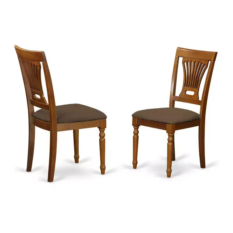 HomeStock Set da Pranzo Quadrato da 9 Pezzi con Tavolo con Piano in Legno Massello e Finitura Marrone Sella e 8 Sedie