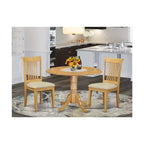 Set da Pranzo Rotondo in Stile Southwestern - Tavolo e Sedie da Cucina a 3 Pezzi - Finitura Rovere, 42 Pollici