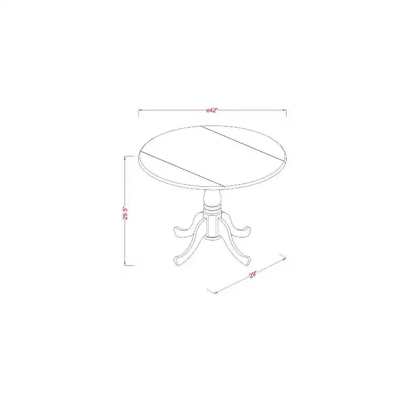 Set da Pranzo Rotondo in Stile Southwestern - Tavolo e Sedie da Cucina a 3 Pezzi - Finitura Rovere, 42 Pollici