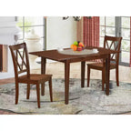 Set Tavolo da Cucina Boho - Set Sala da Pranzo 3 Pezzi per Piccoli Spazi - Tavolo Rettangolare e 2 Sedie - Finitura Mogano