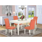Set da pranzo Pink Flamingo 5 pezzi, tavolo e sedie, design Art Nouveau 60