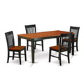 Renaissance Dining Set 5-Piece Rectangle Table & Chairs - 54/66 Inch Extendable Table
